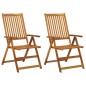 Sedie da Giardino Reclinabili 2 pz con Cuscini Massello Acacia Sedie da Giardino Reclinabili 2 pz con Cuscini Massello Acacia