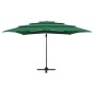 vidaXL Ombrellone a 4 Livelli con Palo in Alluminio Verde 250x250 cm vidaXL Ombrellone a 4 Livelli con Palo in Alluminio Verde 250x250 cm