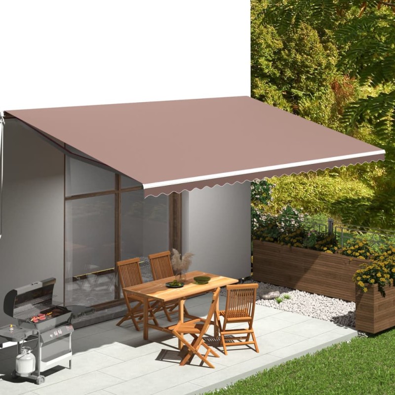 vidaXL Tessuto di Ricambio per Tenda da Sole Marrone 6x3,5 m vidaXL Tessuto di Ricambio per Tenda da Sole Marrone 6x3,5 m