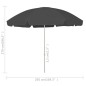 vidaXL Ombrellone da Spiaggia Antracite 300 cm vidaXL Ombrellone da Spiaggia Antracite 300 cm