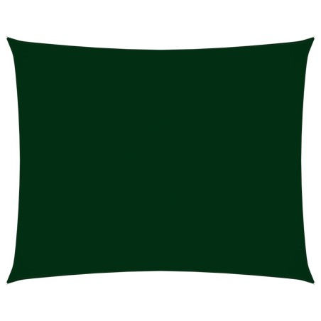 vidaXL Parasole a Vela Oxford Rettangolare 3x4,5 m Verde Scuro