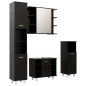 vidaXL Set Mobili da Bagno 4 pz Nero in Truciolato vidaXL Set Mobili da Bagno 4 pz Nero in Truciolato