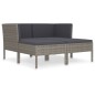 vidaXL Set Divani da Giardino 4 pz con Cuscini in Polyrattan Grigio vidaXL Set Divani da Giardino 4 pz con Cuscini in Polyrattan Grigio