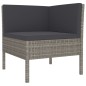 vidaXL Set Divani da Giardino 4 pz con Cuscini in Polyrattan Grigio vidaXL Set Divani da Giardino 4 pz con Cuscini in Polyrattan Grigio