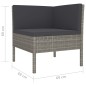 vidaXL Set Divani da Giardino 4 pz con Cuscini in Polyrattan Grigio vidaXL Set Divani da Giardino 4 pz con Cuscini in Polyrattan Grigio
