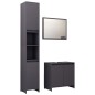 vidaXL Set Mobili da Bagno 3 pz Grigio in Truciolato vidaXL Set Mobili da Bagno 3 pz Grigio in Truciolato