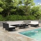 vidaXL Set Divani da Giardino 10 pz con Cuscini in Polyrattan Nero