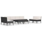 vidaXL Set Divani da Giardino 10 pz con Cuscini in Polyrattan Nero
