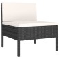 vidaXL Set Divani da Giardino 10 pz con Cuscini in Polyrattan Nero