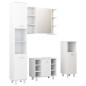 vidaXL Set Mobili da Bagno 4 pz Bianco in Truciolato vidaXL Set Mobili da Bagno 4 pz Bianco in Truciolato