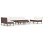 vidaXL Set Divani da Giardino 10 pz con Cuscini in Polyrattan Marrone vidaXL Set Divani da Giardino 10 pz con Cuscini in Polyrattan Marrone