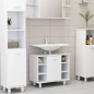 vidaXL Set Mobili da Bagno 3 pz Bianco in Truciolato vidaXL Set Mobili da Bagno 3 pz Bianco in Truciolato