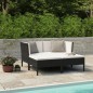 vidaXL Set Divani da Giardino 4 pz con Cuscini in Polyrattan Nero vidaXL Set Divani da Giardino 4 pz con Cuscini in Polyrattan Nero