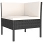 vidaXL Set Divani da Giardino 4 pz con Cuscini in Polyrattan Nero vidaXL Set Divani da Giardino 4 pz con Cuscini in Polyrattan Nero