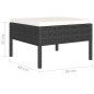 vidaXL Set Divani da Giardino 4 pz con Cuscini in Polyrattan Nero vidaXL Set Divani da Giardino 4 pz con Cuscini in Polyrattan Nero