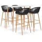 vidaXL Set da Bar 5 pz Bianco e Nero vidaXL Set da Bar 5 pz Bianco e Nero