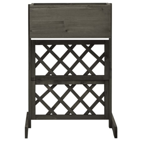 vidaXL Fioriera con Traliccio Grigia 45x30x74 cm in Massello di Abete