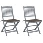 vidaXL Sedie da Giardino Pieghevoli 2pz con Cuscini in Massello Acacia vidaXL Sedie da Giardino Pieghevoli 2pz con Cuscini in Massello Acacia