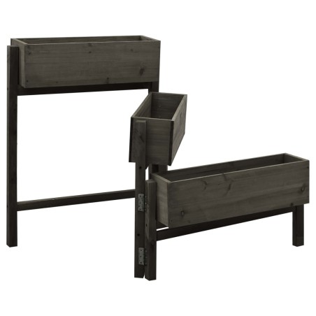 vidaXL Fioriera da Giardino Pieghevole Grigia 60x14x75 cm Legno Abete