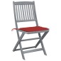 vidaXL Sedie da Giardino Pieghevoli 4pz con Cuscini in Massello Acacia vidaXL Sedie da Giardino Pieghevoli 4pz con Cuscini in Massello Acacia