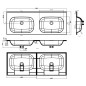vidaXL Lavabo Doppio da Incasso 1205x460x145 mm in SMC Bianco vidaXL Lavabo Doppio da Incasso 1205x460x145 mm in SMC Bianco