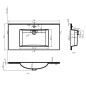 vidaXL Lavabo da Incasso 900x460x130 mm in SMC Bianco