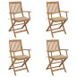 vidaXL Sedie da Giardino Pieghevoli 4 pz con Cuscini Massello Acacia vidaXL Sedie da Giardino Pieghevoli 4 pz con Cuscini Massello Acacia