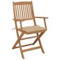 vidaXL Sedie da Giardino Pieghevoli 4 pz con Cuscini Massello Acacia vidaXL Sedie da Giardino Pieghevoli 4 pz con Cuscini Massello Acacia