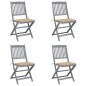 Sedie da Giardino Pieghevoli 4pz con Cuscini in Massello Acacia Sedie da Giardino Pieghevoli 4pz con Cuscini in Massello Acacia