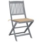 Sedie da Giardino Pieghevoli 4pz con Cuscini in Massello Acacia Sedie da Giardino Pieghevoli 4pz con Cuscini in Massello Acacia