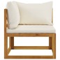 vidaXL Set Divani da Giardino 11 pz con Cuscini Crema in Legno Acacia