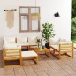 vidaXL Set Divani da Giardino 10 pz con Cuscini Crema Massello Acacia vidaXL Set Divani da Giardino 10 pz con Cuscini Crema Massello Acacia