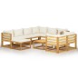 vidaXL Set Divani da Giardino 10 pz con Cuscini Crema Massello Acacia vidaXL Set Divani da Giardino 10 pz con Cuscini Crema Massello Acacia