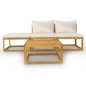 vidaXL Set Divani da Giardino 4 pz con Cuscini Crema Massello Acacia vidaXL Set Divani da Giardino 4 pz con Cuscini Crema Massello Acacia