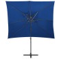 vidaXL Ombrellone a Sbalzo con Doppia Copertura 250x250 cm Azzurro vidaXL Ombrellone a Sbalzo con Doppia Copertura 250x250 cm Azzurro