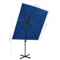 vidaXL Ombrellone a Sbalzo con Doppia Copertura 250x250 cm Azzurro vidaXL Ombrellone a Sbalzo con Doppia Copertura 250x250 cm Azzurro