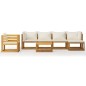 vidaXL Set Divani da Giardino 7 pz con Cuscini Crema Massello Acacia