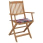 Sedie da Giardino Pieghevoli 2 pz con Cuscini Massello Acacia Sedie da Giardino Pieghevoli 2 pz con Cuscini Massello Acacia