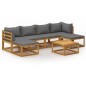 vidaXL Set Divani da Giardino 7 pz con Cuscini in Massello di Acacia vidaXL Set Divani da Giardino 7 pz con Cuscini in Massello di Acacia