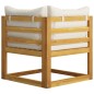 vidaXL Set Divani da Giardino 6 pz con Cuscini Crema Massello Acacia