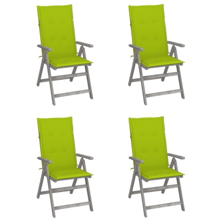 vidaXL Sedie da Giardino Reclinabili 4 pz con Cuscini Massello Acacia