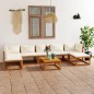 vidaXL Set Divani da Giardino 8 pz con Cuscini Crema Massello Acacia vidaXL Set Divani da Giardino 8 pz con Cuscini Crema Massello Acacia
