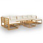 vidaXL Set Divani da Giardino 8 pz con Cuscini Crema Massello Acacia vidaXL Set Divani da Giardino 8 pz con Cuscini Crema Massello Acacia