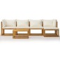 vidaXL Set Divani da Giardino 6 pz con Cuscini Crema Massello Acacia