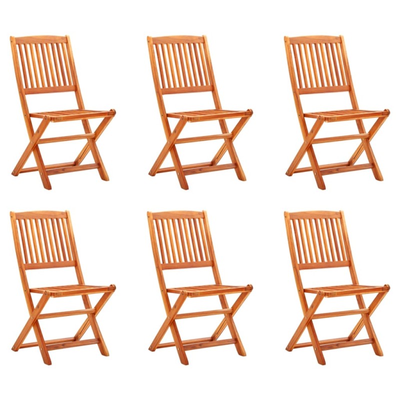 Sedie da Giardino Pieghevoli 6pz in Legno Massello di Eucalipto Sedie da Giardino Pieghevoli 6pz in Legno Massello di Eucalipto