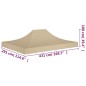 vidaXL Tetto per Tendone per Feste 4,5x3 m Beige 270 g/m² vidaXL Tetto per Tendone per Feste 4,5x3 m Beige 270 g/m²