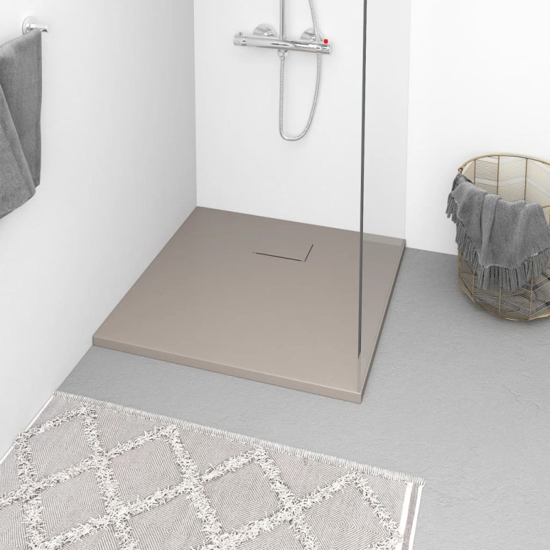 vidaXL Piatto Doccia in SMC Marrone 80x80 cm vidaXL Piatto Doccia in SMC Marrone 80x80 cm