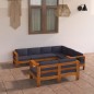 vidaXL Set Divani Giardino 8 Posti Cuscini Grigi Scuro Massello Acacia vidaXL Set Divani Giardino 8 Posti Cuscini Grigi Scuro Massello Acacia