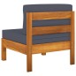 vidaXL Set Divani Giardino 7 Posti Cuscini Grigi Scuro Massello Acacia vidaXL Set Divani Giardino 7 Posti Cuscini Grigi Scuro Massello Acacia