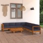 vidaXL Set Divani Giardino 8 Posti Cuscini Grigi Scuro Massello Acacia vidaXL Set Divani Giardino 8 Posti Cuscini Grigi Scuro Massello Acacia